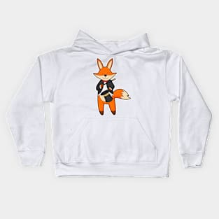 Fox as Magician with Magic wand & Hat Kids Hoodie